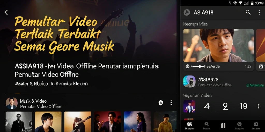 Antarmuka aplikasi ASIA918 yang ramah pengguna untuk Pemutar Video Offline.