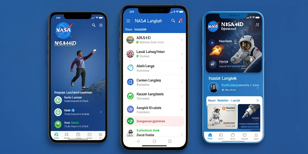 Antarmuka pengguna aplikasi NASA4D yang sederhana dan informatif.