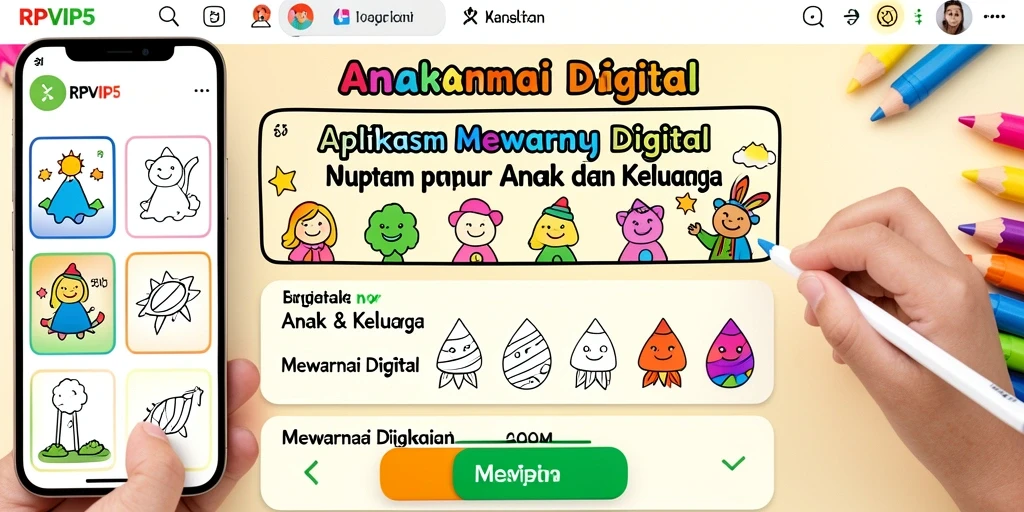 Tampilan antarmuka aplikasi RPVIP5 saat mewarnai.