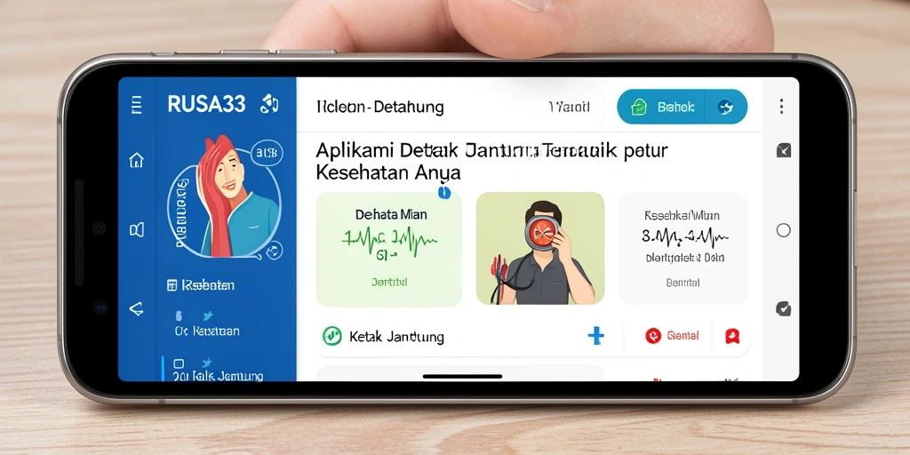 Tampilan antarmuka RUSA33 yang bersih dan fungsional untuk memantau Detak Jantung.